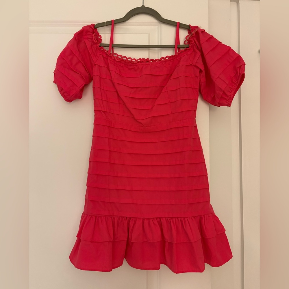 Hot Pink Off-Shoulder Dress